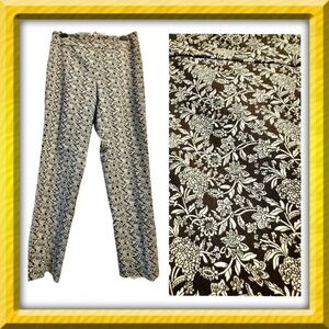 Counterparts Black and White Floral pants - elastic waist - sz 10. BOGO